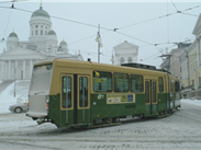 Helsinki tram in winter
